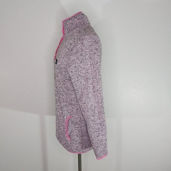 Simply Southern Womens Medium Pullover Pink Heather Fleece Sweatshirt 1/4 Snap - Picture 4 of 13